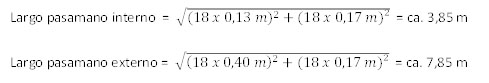 Ejemplo fórmula para el cálculo del largo de pasamanos para escaleras de caracol